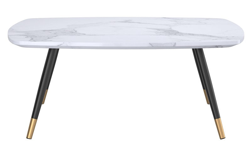 Coffee Table with Marble Top – White & Black