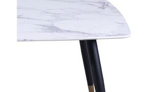 Coffee Table with Marble Top – White & Black