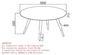 Coffee Table with Round Marble Top – White & Black