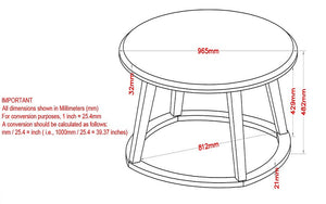 Coffee Table with Round Marble Top – White & Dark Grey