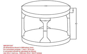 Coffee Table with Round Solid Wood - Distressed Natural