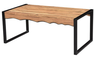 Coffee Table with Metal Legs – Natural & Black