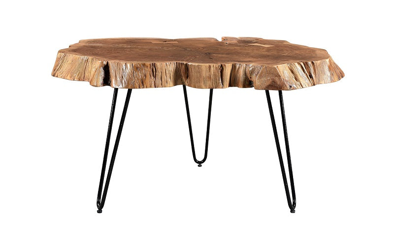 Coffee Table with Solid Wood - Natural & Black
