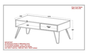 Coffee Table with Drawer – Natural & Black