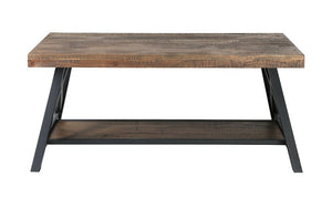 Coffee Table with Shelf – Rustic Oak & Black