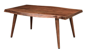 Hospitality & Commercial Grade Coffee and End Table | Coffee Table with Live Edge – Walnut