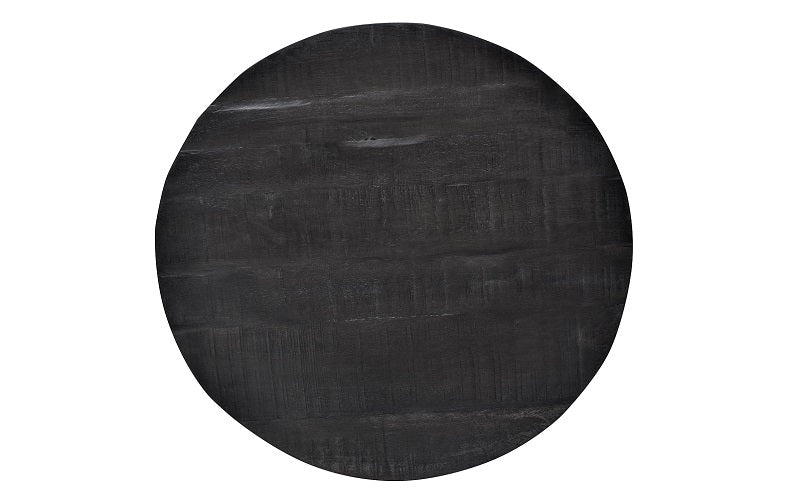 Coffee Table with Round Solid Wood - Distressed Grey