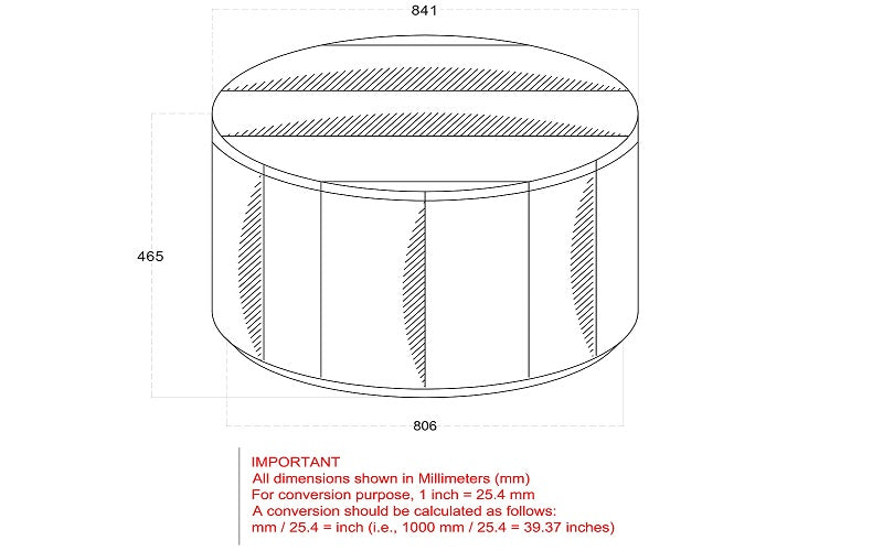 Coffee Table with Round Solid Wood - Distressed Natural