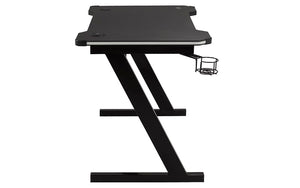 Office Or Study Desk Glass Top with Metal Legs - Black