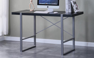 Office or Study Desk with Metal Frame - Black