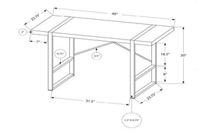 Office or Study Desk with Metal Frame - Black