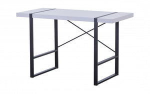 Office or Study Desk with Metal Frame - Black