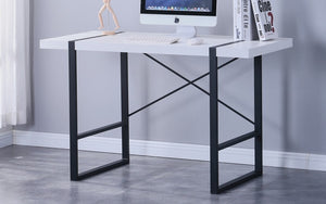 Office or Study Desk with Metal Frame - Black