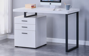 Office or Study Desk with 3 Drawers - White