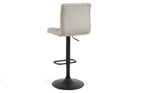 Bar Stool With High Back & 360° Swivel Fabric Seat - Grey | Beige - Set of 2 pc