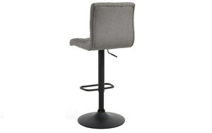 Bar Stool With High Back & 360° Swivel Fabric Seat - Grey | Beige - Set of 2 pc