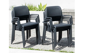 Nardi Libeccio Outdoor Dining Set with Extendable Table - 9 pc - Grey (Made in Italy)