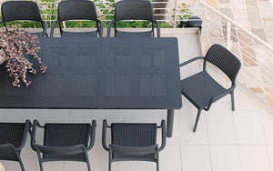 Nardi Libeccio Outdoor Dining Set with Extendable Table - 9 pc - Grey (Made in Italy)