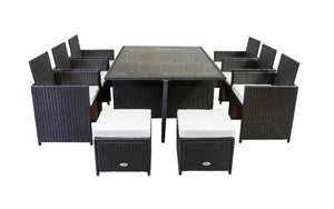 Outdoor Dining Set - 11 pc - Brown & Red | Dark Brown & White | Grey & Light Grey