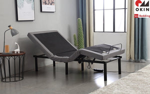 Electric Platform Bed with Adjustable Head & Foot - Black & Grey (Made in Germany)