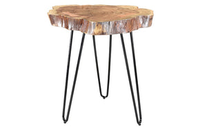 Hospitality & Commercial Grade Coffee and End Table | End Table with Solid Wood - Natural & Black