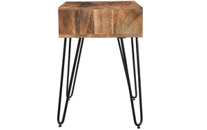 End Table with Drawer – Natural & Black
