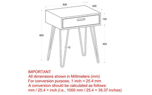 End Table with Drawer – Natural & Black