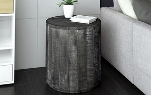 End Table with Solid Wood - Distressed Grey