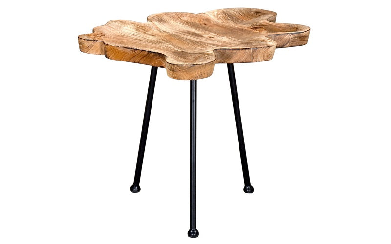 Hospitality & Commercial Grade Coffee and End Table | End Table with Solid Wood - Natural & Black