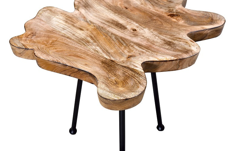 Hospitality & Commercial Grade Coffee and End Table | End Table with Solid Wood - Natural & Black