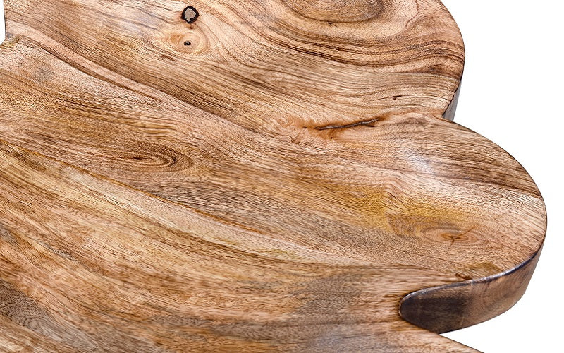 End Table with Solid Wood - Natural & Black