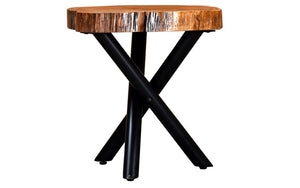 End Table with Solid Wood - Natural & Black