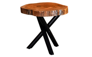 End Table with Solid Wood - Natural & Black