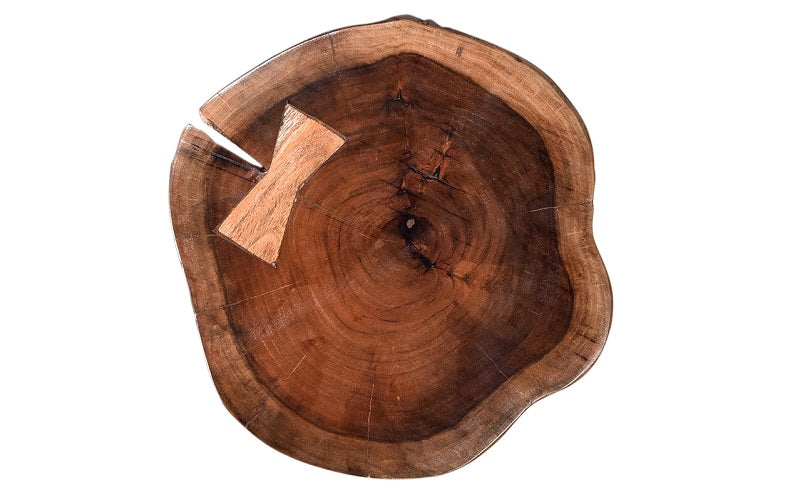 End Table with Solid Wood - Natural & Black