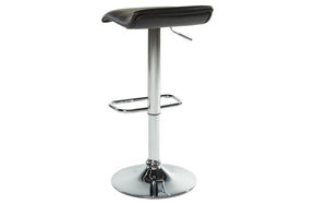 Bar Stool With Low Back & 360° Swivel Leather Seat - Black | White - Set of 2 pc