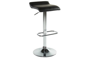 Bar Stool With Low Back & 360° Swivel Leather Seat - Black | White - Set of 2 pc