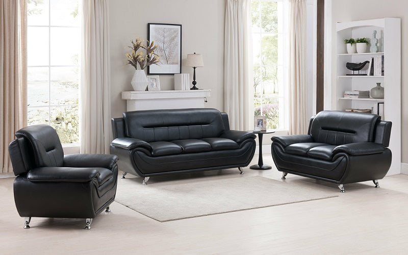 なきふみ　B&BITARIA ムーサ ソファ ブラック Sofa Set - 3 Piece - Black - Furnberry