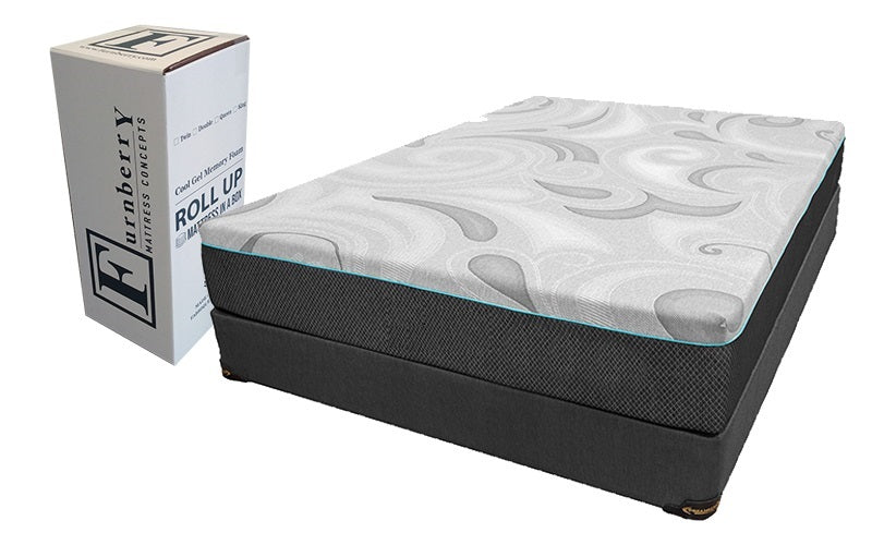 Memory Bio Gel Foam Mattress Breeze Mattress in a Box Made in Canada Twin White Grey Medium