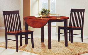 Kitchen Set Solid Wood with Extendable Leafs - 3 pc - Espresso | Oak