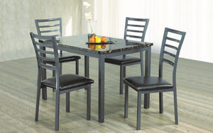 Kitchen Set with Marble Top - 5 pc or 7 pc - Black | Grey