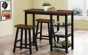 Pub Set with Stools - 3 pc - Dirty Oak | Black