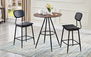 Pub Set with Chairs - 3 pc - Wood & Black