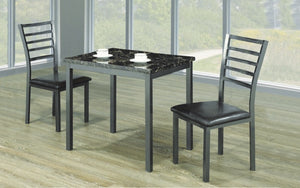 Kitchen Set with Marble Top - 3 pc - Black | Grey