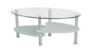 Coffee Table with Glass Top - Chrome | White | Black