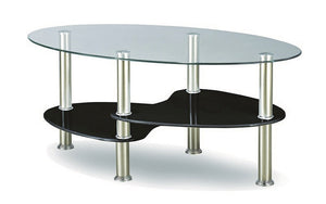 Coffee Table with Glass Top - Chrome | White | Black