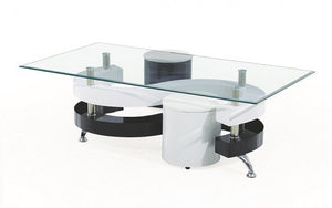 Coffee Table with 2 Stools - Black | White