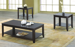 Coffee Table Set with Shelf - 3 pc - Espresso