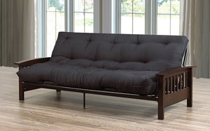 Wood And Metal Futon Frame - Black | Espresso
