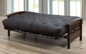 Wood And Metal Futon Frame - Black | Espresso