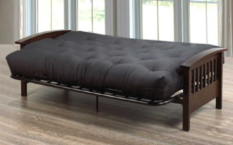 Wood And Metal Futon Frame - Black | Espresso